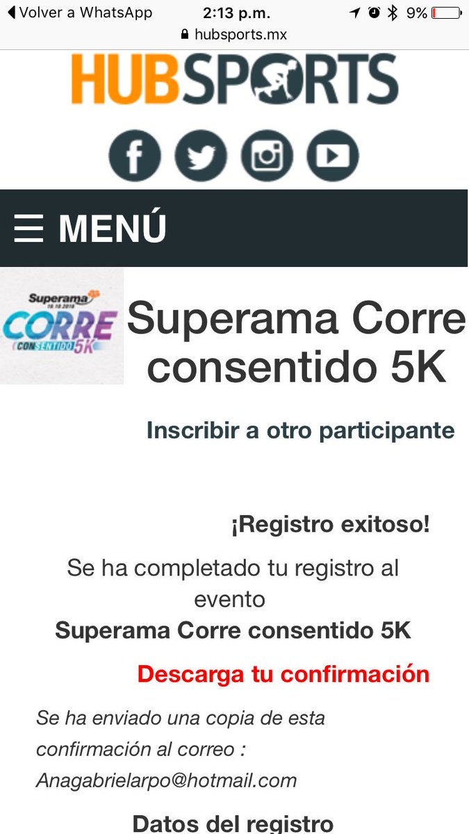Anagabrielarpo's tweet image. Gracias Hubsports!!! Listos para un check de 5km!! #HubSportsMX, #Correconsentido  y #superama5k