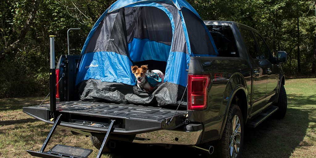 Fords were made for camping. But don't forget Man's Best Friend..
