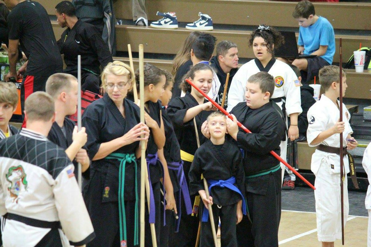 MidwayBudoDojo's tweet photo. Some of our gang. #soproud #gcmac #martialarts #tournament #kata #weapons #sparring #crestview #Florida https://t.co/O3Z4WWBjfr