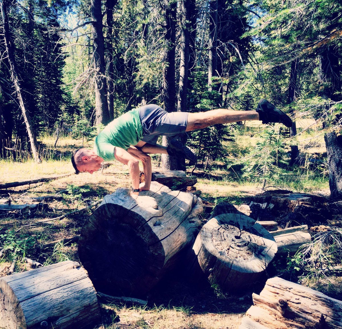 YogaTrevor's tweet photo. Getting in touch with nature. #ekapadabakasana #oneleggedcrow #laketahoe #yogainnature https://t.co/rdTYIycens