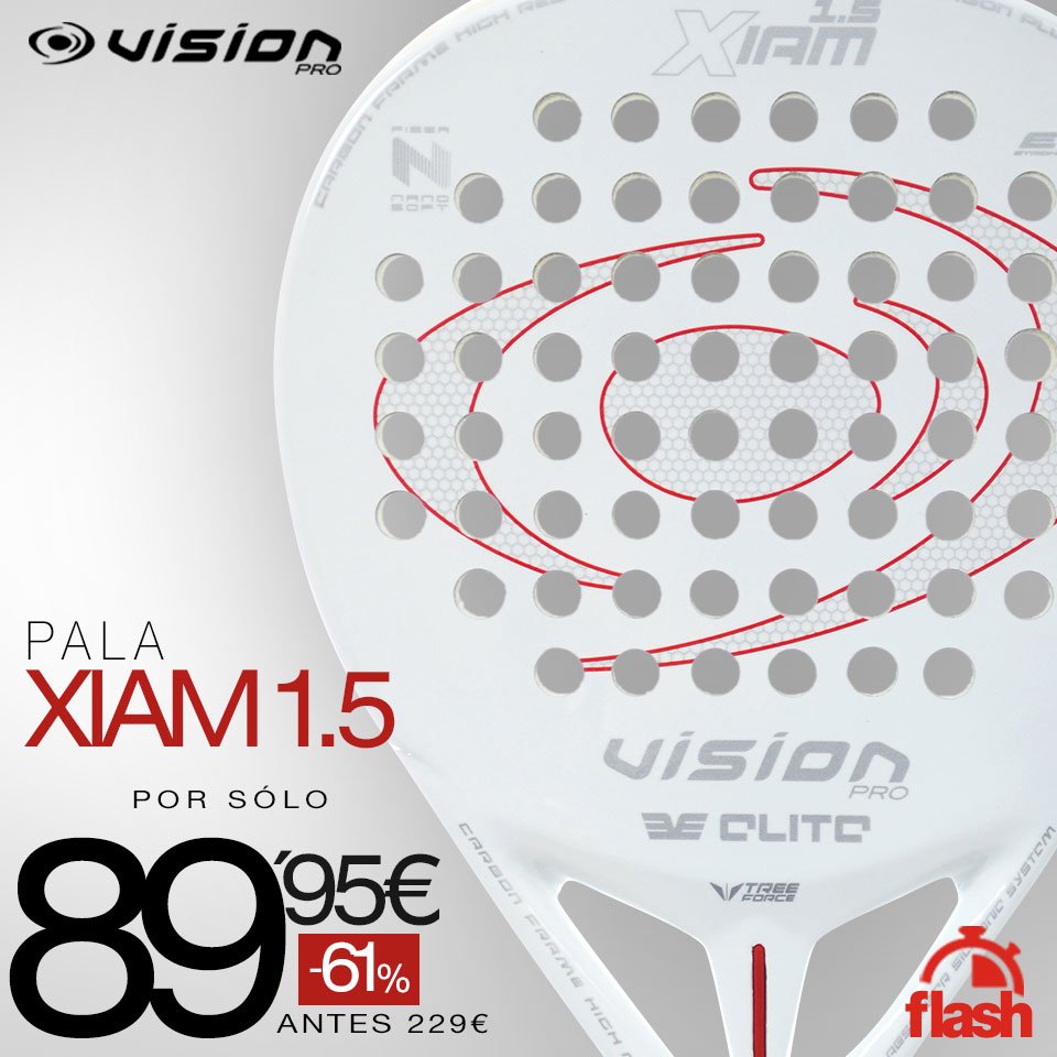 padelmania_web's tweet photo. ¡Oferta #flashpadel! Xiam 1.5 @VISIONPRO_PADEL a un precio increíble solo por unas horas. ¡No te quedes sin ella! https://t.co/3hen2r52tq https://t.co/H2Et6w4OPG