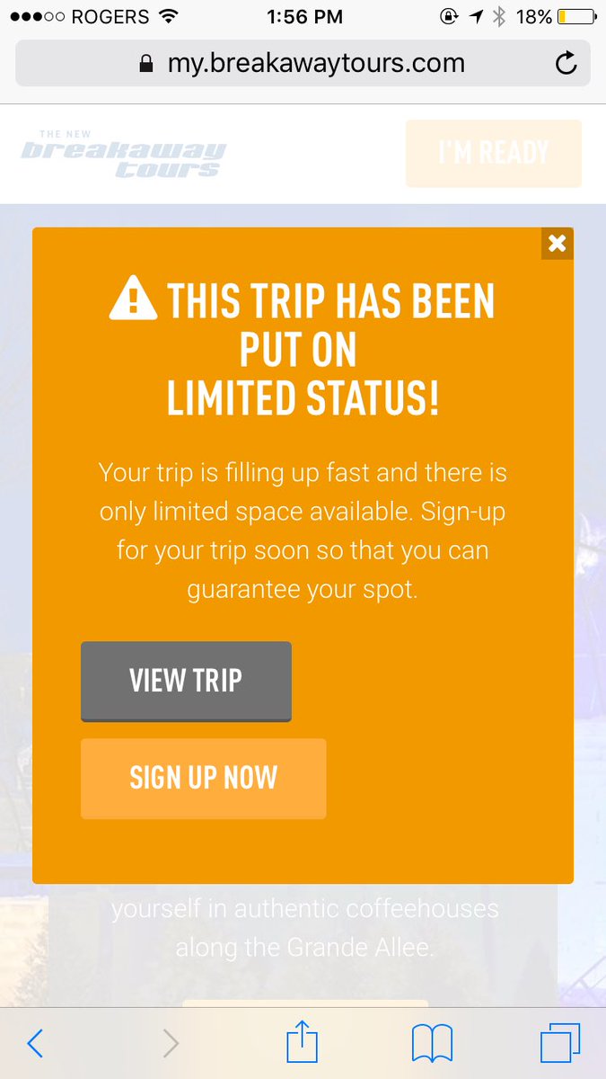 There isn't allot of time left! This trip is on limited status so if you plan on signing up it has to be done asap!!🎉