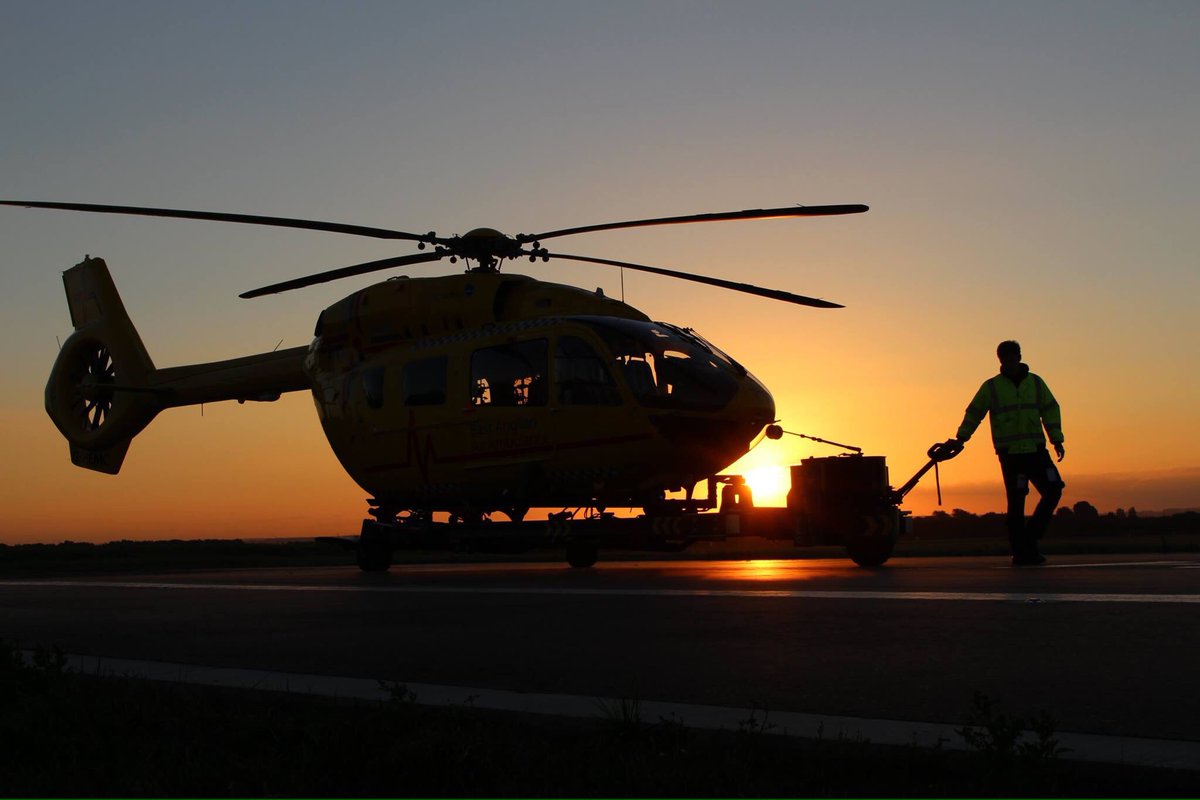 PilotNeil's tweet photo. Anglia2 @EastAngliAirAmb Cambridge this morning photo by @GarySpitzer  #EMS #HEMS #EC145t2 #H145 https://t.co/byMzHJd8uJ
