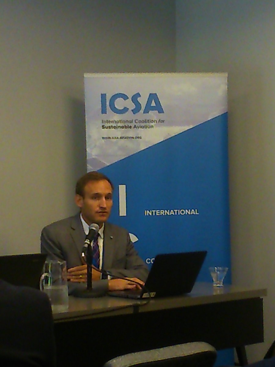 ClimateBeard's tweet photo. My colleague @bradschallert at ICSA press conference outlines next steps beyond #ICAOA39 to bring #aviation in line with #ParisAgreement ✈️🌎 https://t.co/sIyzZAffVS