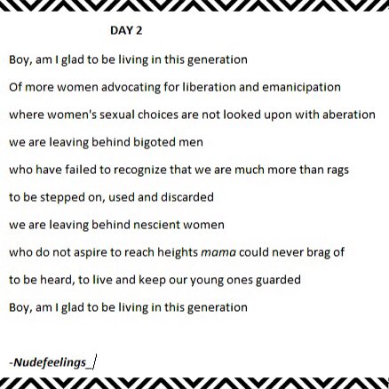Nudefeelings_'s tweet photo. #BreakingTheBlock #30DaysWritersChallenge. Day 2 ๐ https://t.co/djWvKsIUKh