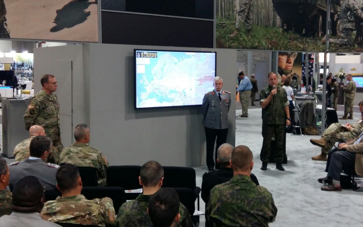 alasankilalta's tweet photo. Right place-right partners! MT @FIARCOM #AUSA2016. Warrior's corner with LTG Hodges and LTG Vollmer #interopera... https://t.co/rvpNCZpL6q"