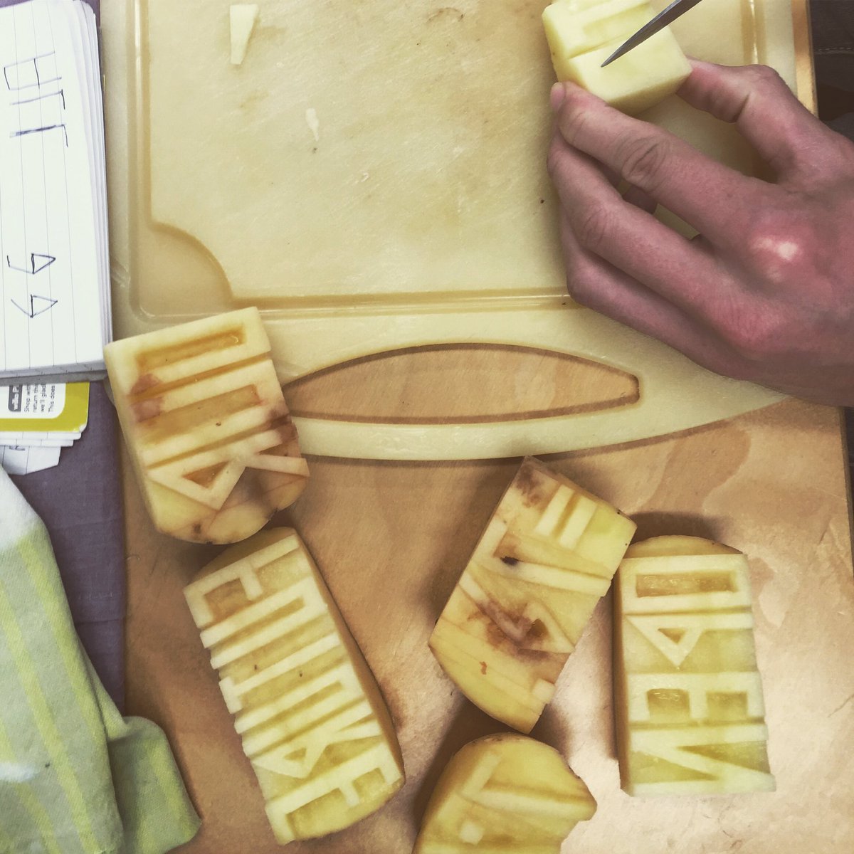 Not many people can carve future backwards on a potato like <a href="/B_L_N_T/">BLNT Collective</a>'s Graham #thefutureproject - Wear(e) the future