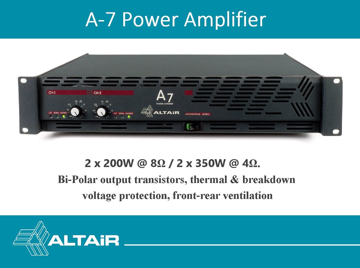 altairaudio's tweet photo. A-7 #poweramp is the last survivor of its saga and it´s perfect for the #proaudio expert looking for an affordable and reliable product! https://t.co/5A6YdBExr1