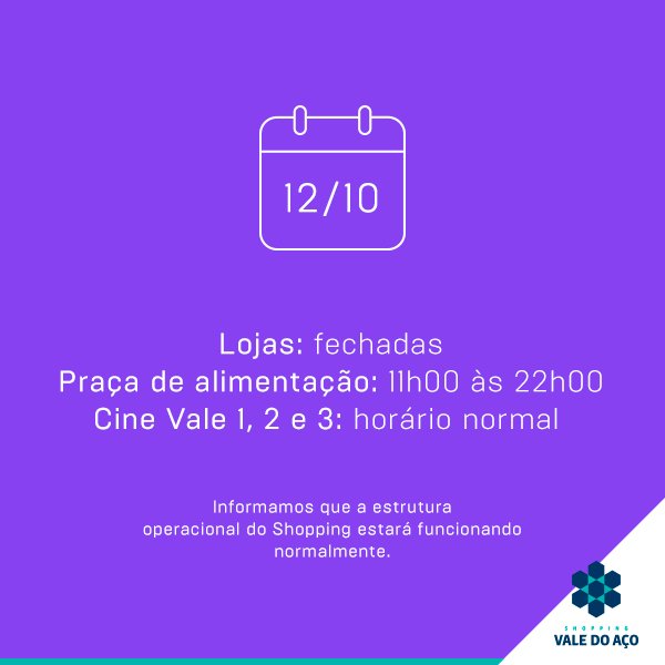 ShoppValedoAco's tweet photo. Vem curtir o feriado aqui no shopping! Tem cinema, muita opção de lanche, Encanta Kids e Fábrica de Cupcakes <3 #CompletaVocê https://t.co/3AQTIlD9kd