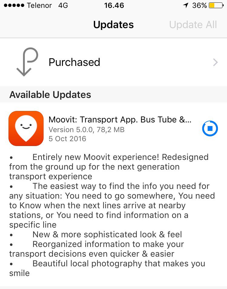midj100's tweet photo. It's officially here!! Version 5.0 #moovit #moovitapp #moovitambassador #moovitserbia https://t.co/hvtklBaH6g