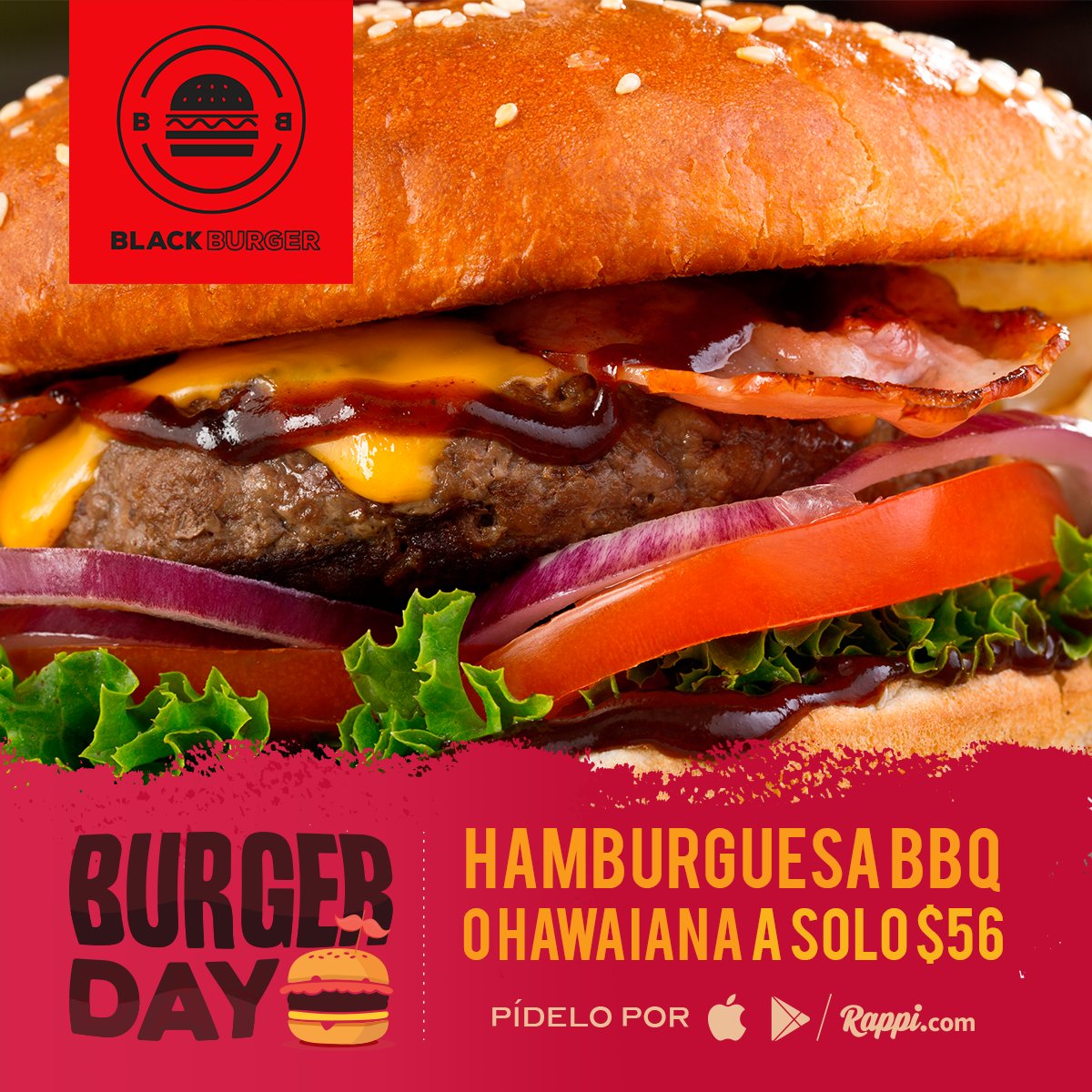 blackburgermx's tweet photo. QUIERES HOY BURGER PROMO A TU PUERTA? 
Pues en equipo con @RappiMexico sólo llama, y tu deseo hecho realidad!! https://t.co/Mevnf9OhXq