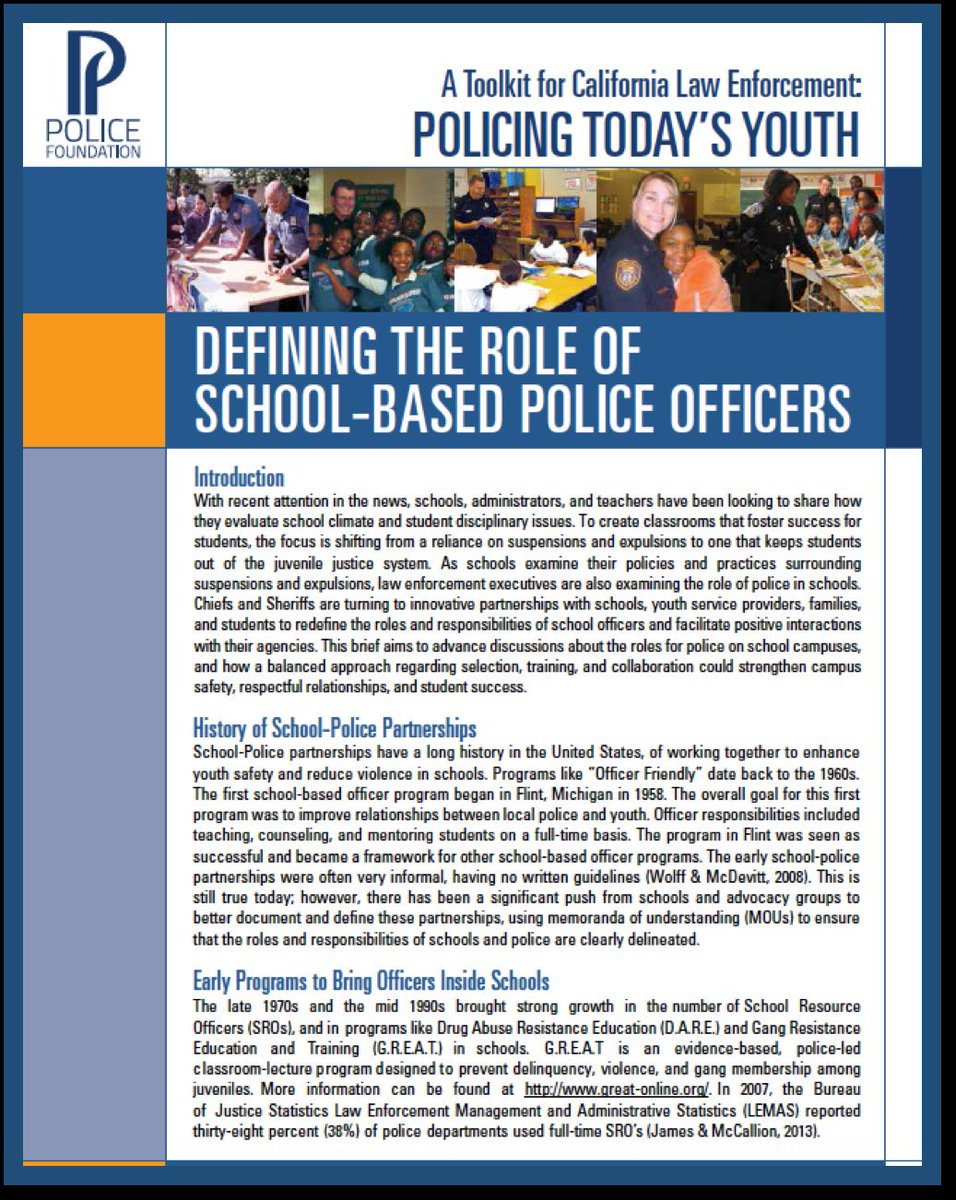 PolicingInst's tweet photo. Read about the positive roles school-based #police play: https://t.co/cf0Lud991S. #NationalCommunityPolicingWeek https://t.co/YK99IrtYtM
