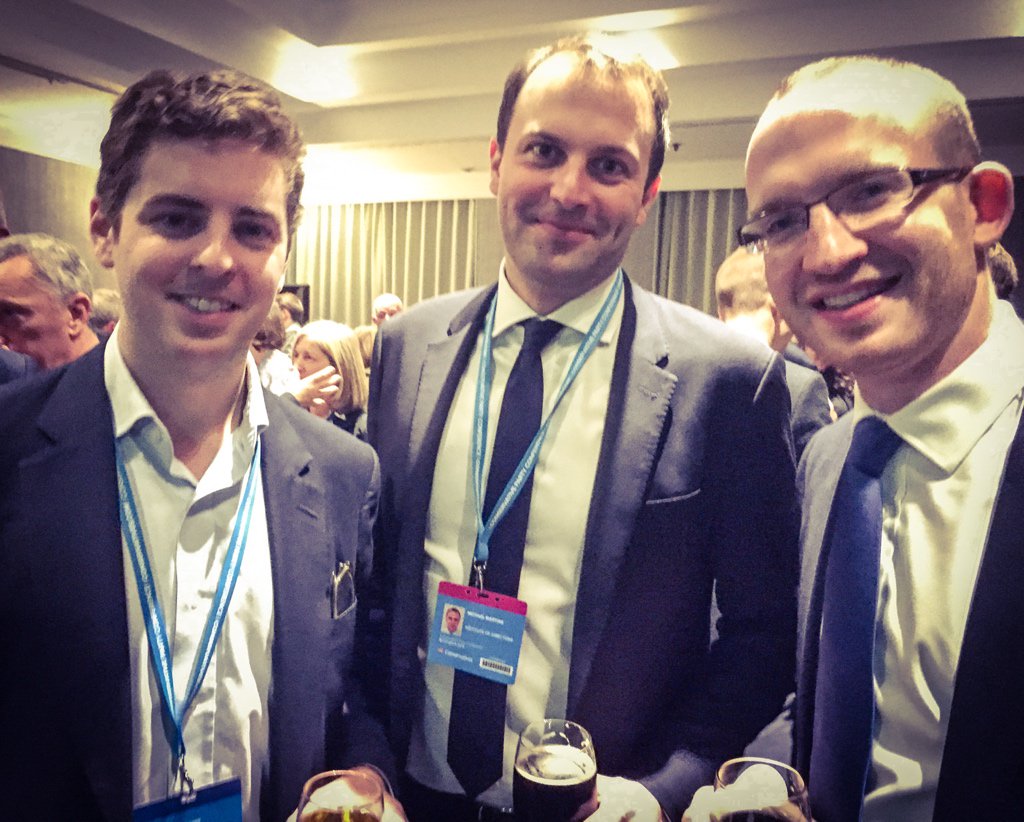 craigie_b's tweet photo. Party conference season is finally over for me. Enjoyed post-match chat w/ the @The_IoD boys at the @IrelandEmbGB bash last night #FSB2016 https://t.co/nVwgvD78vD