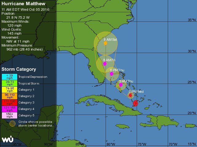 MiamiHerald's tweet photo. 11 a.m. update: #HurricaneMatthew heading for Bahamas after hitting Cuba https://t.co/4InNiWDIqQ https://t.co/tFiMrryY7t