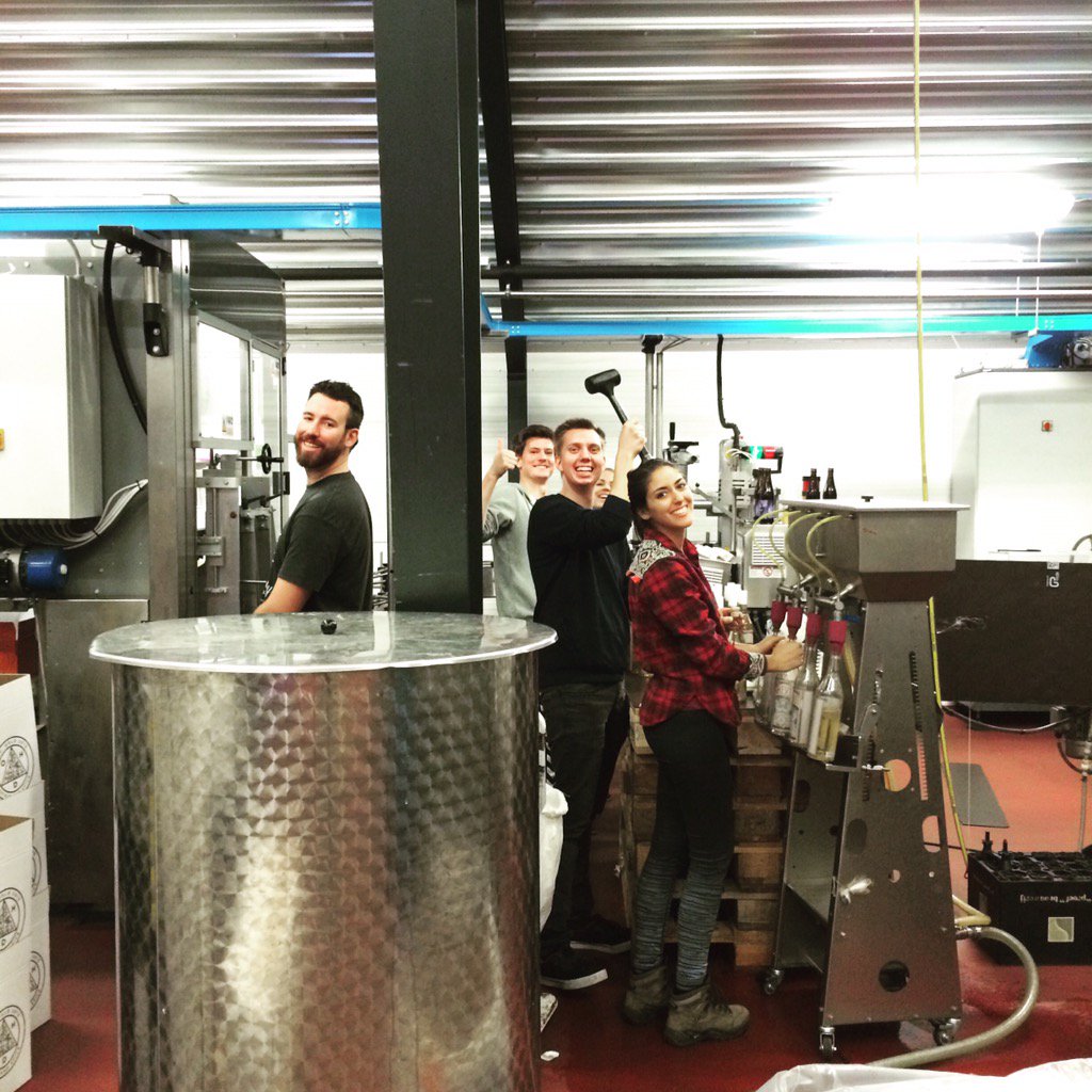 A happy bottling crew. Akevitt coming your way