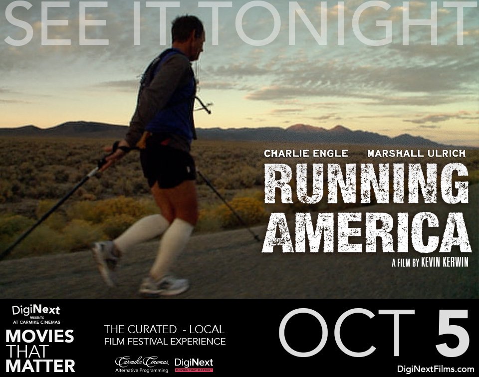 NehstStudios's tweet photo. Running America is in theaters TONIGHT! Charlie Engle will be appearing @ Durham screening tonight at 7PM. Don't miss it! #diginextevents https://t.co/usgaMekgRQ