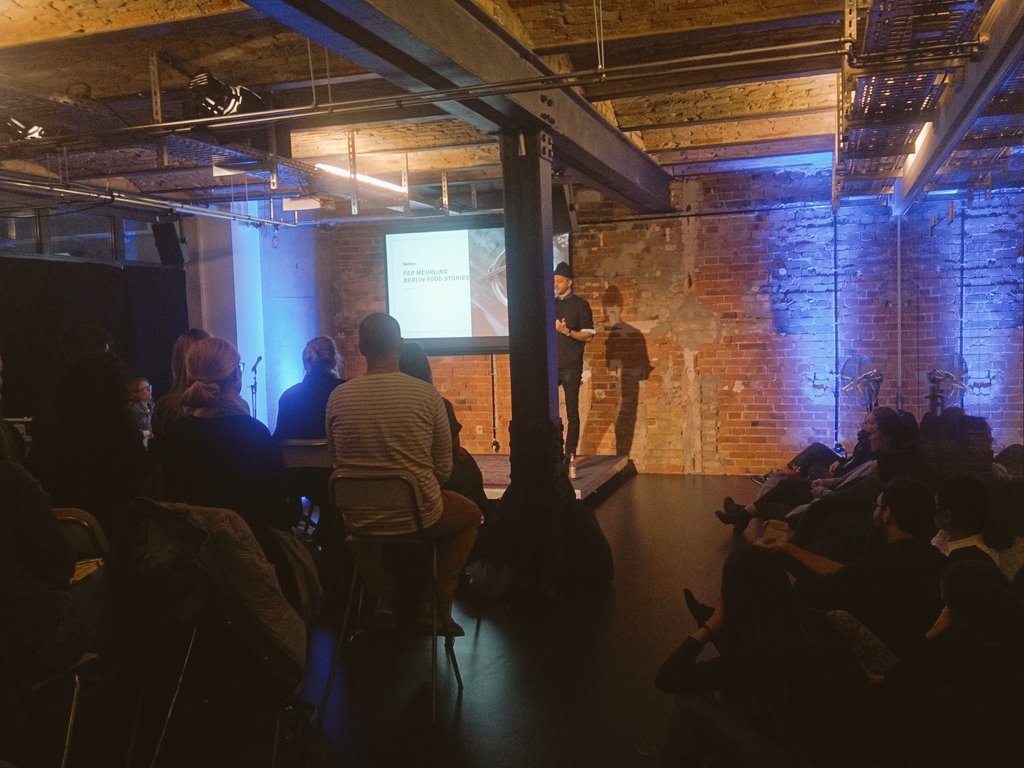 Listening to <a href="/Peurling/">Per Meurling</a> from <a href="/BerlinFood/">Berlin Food Stories</a> at <a href="/FactoryBerlin/">Factory Network</a> "Meet &amp; Pitch Foodies Edition"