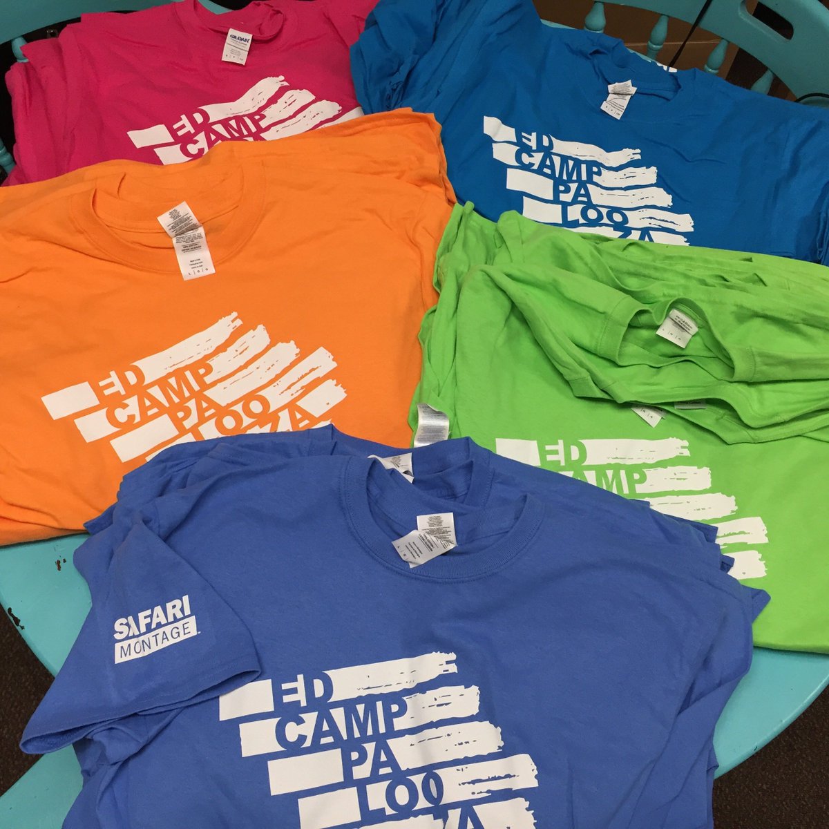 TechyKilgore's tweet photo. Thanks @SAFARIMontage for sponsoring our @edcamPalooza t-shirts again this year! #PartyPD #edcampalooza https://t.co/PgdXbsmlJR
