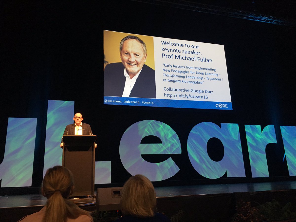 TataiAhoRauCore's tweet photo. Welcome @MichaelFullan1 for his keynote!  #ulearn16 https://t.co/Caq1IfShV2