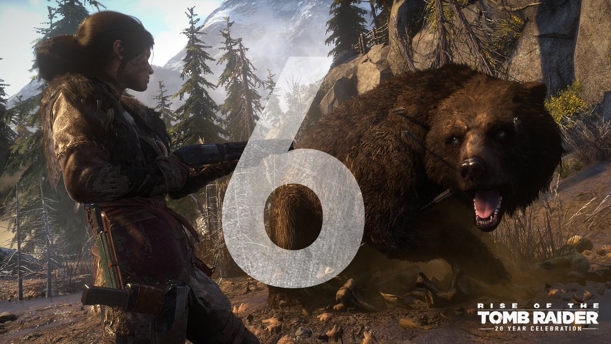 tombraider's tweet photo. 6 days until Woman vs. Wild in the Apex Predator outfit or one of 11 additional unlocked DLC outfits. #TombRaider20 https://t.co/6fCBWV0Q2a https://t.co/TcZSxo7AOB