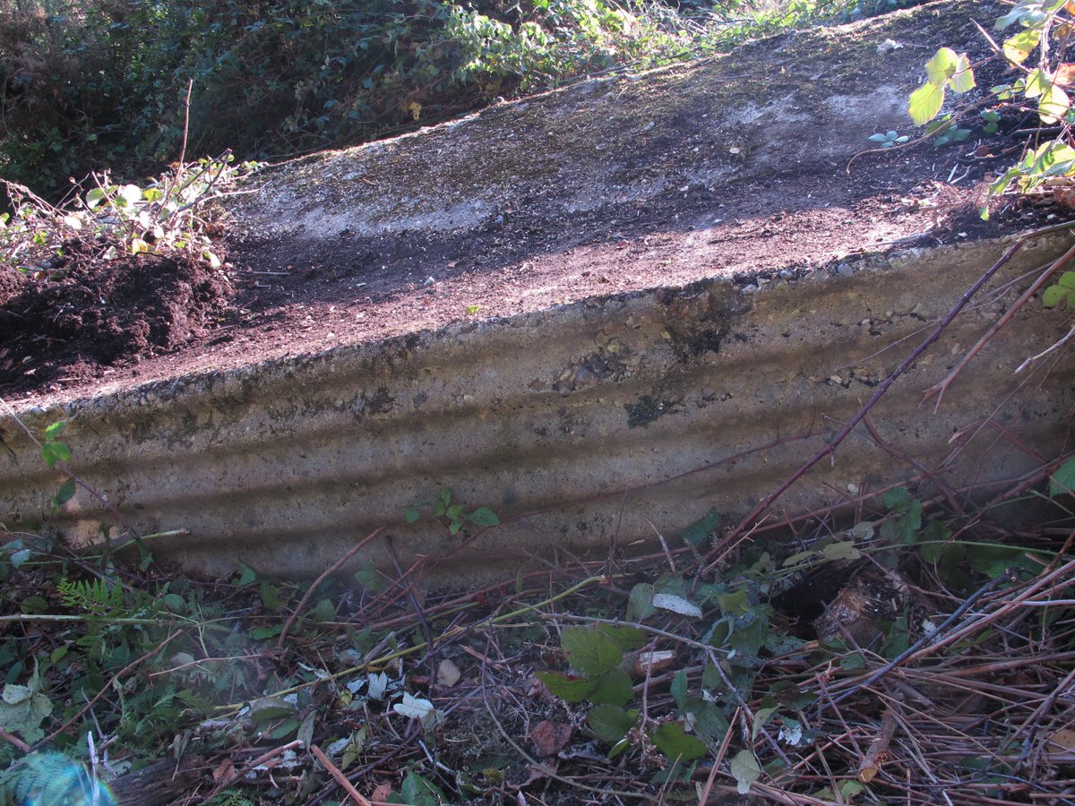 PillboxSG's tweet photo. Part Exposed Shows Corrugated Tin Shuttering Used To Form Edge of #WW2 #Tank Recovery Ramp #HartCountrySide #ConflictArchaeology Project https://t.co/Z2qaGYsV1A