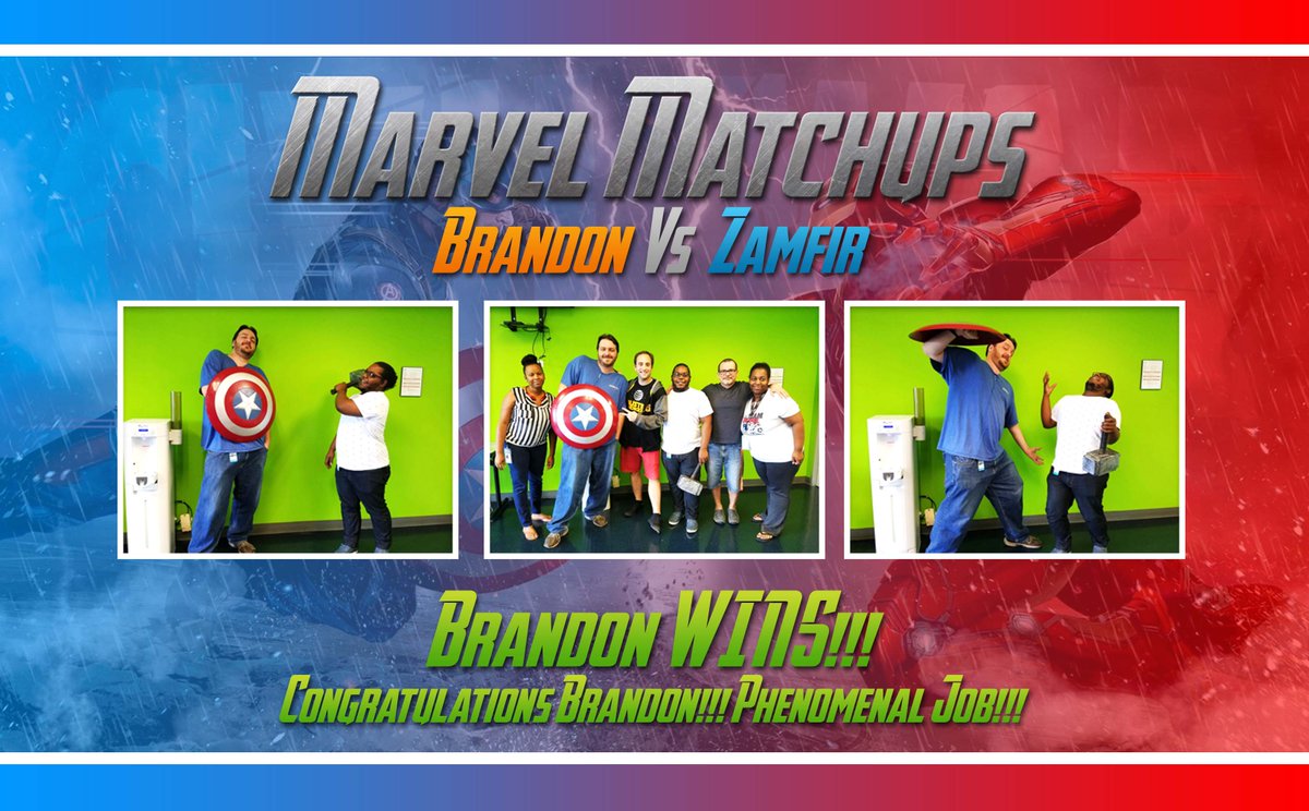 WinAs1Warriors's tweet photo. In Today's Search For #EXTRAordinary, Brandon Wins; Great Job!!! #MarvelMatchup #FriendlyCompetition #AwesomeATSD #Calibration #FunAtWork https://t.co/vv12XHYEkF