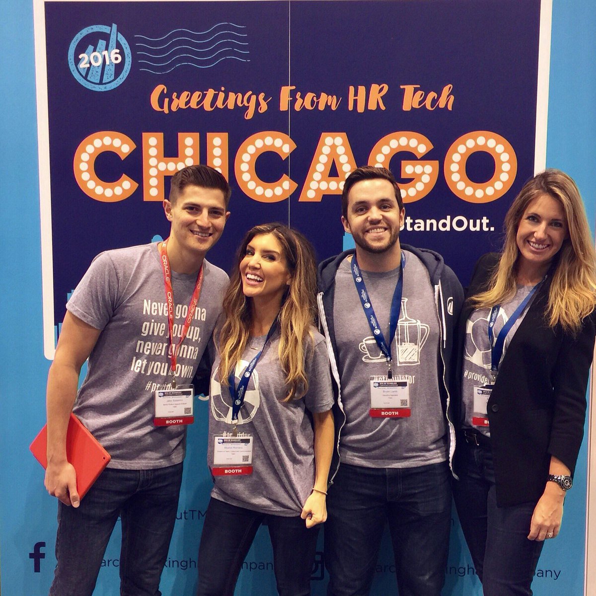mwbuckingham's tweet photo. There is nothing better than leading a team that loves their work. Look at those smiles! #HRTechConf2016 #LoveAndWork #StandOutStrong https://t.co/APxztNun96