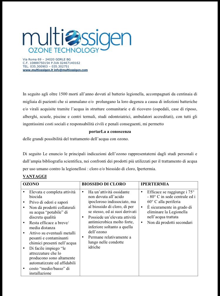 ossigenoozono's tweet photo. #allarmelegionella #parma è #ozono il più potente antibatterico contro #legionella #gazzettadiparma # la #multiossigen lo brevettò nel 2003 https://t.co/LMZTTw48LM
