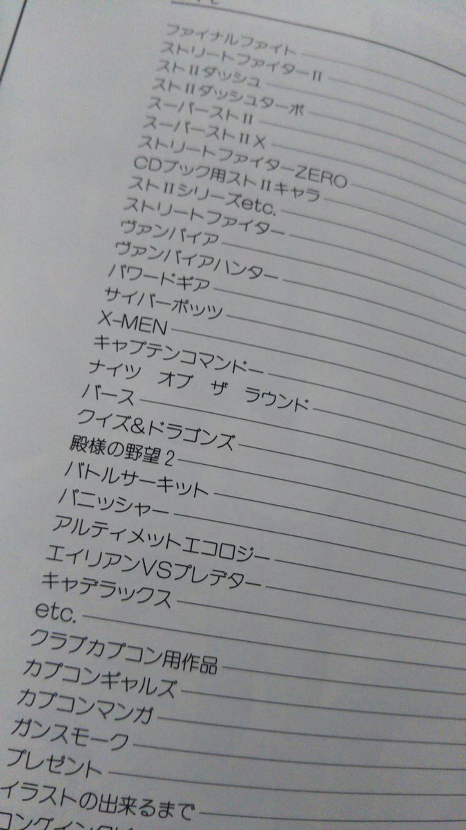 りょう Street Fighter 5冊目 ゲーメストムック Vol 17カプコンイラストレーションズ ストリートファイターに限らず カプコン作品のイラストを収録した画集 掲載作品は添付のとおり 私物ゲームグッズ晒す