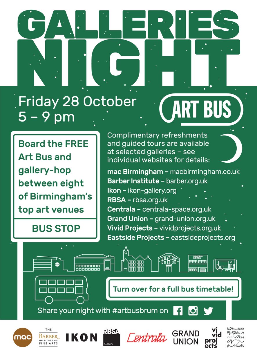 rbsagallery's tweet photo. Book it in your diary now! #ArtBus, 28 October, 5-9pm #Thingstodo #Birmingham #Arts #Culture https://t.co/QT3D6but3O