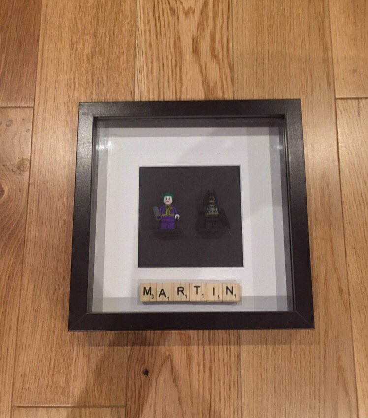 BachPad1's tweet photo. Custom Made Batman and Villain (Joker or Catwoman) Lego Figures Frame with Name or Message 
The perfect gift!
#batman #lego #giftidea #joker https://t.co/WOJylygD6b