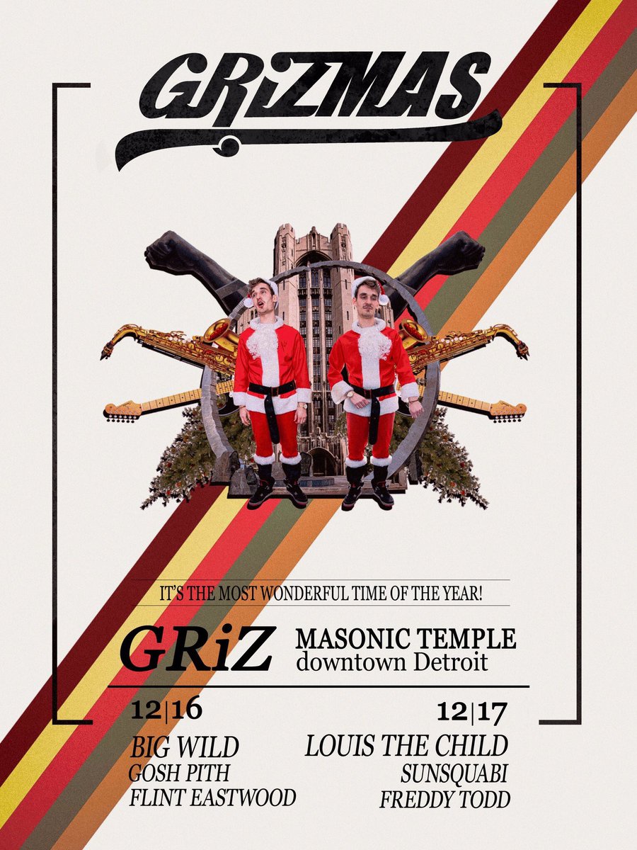 AllGoodRecs's tweet photo. 🎷🎅🏼 MERRY #GRiZMAS 🎶🎄

2-Nights at The Masonic Temple
w/ @mynameisGRiZ &amp; Friends!!

Tix -> https://t.co/AIzz9t6Y9d https://t.co/Mo5JFGmCEJ