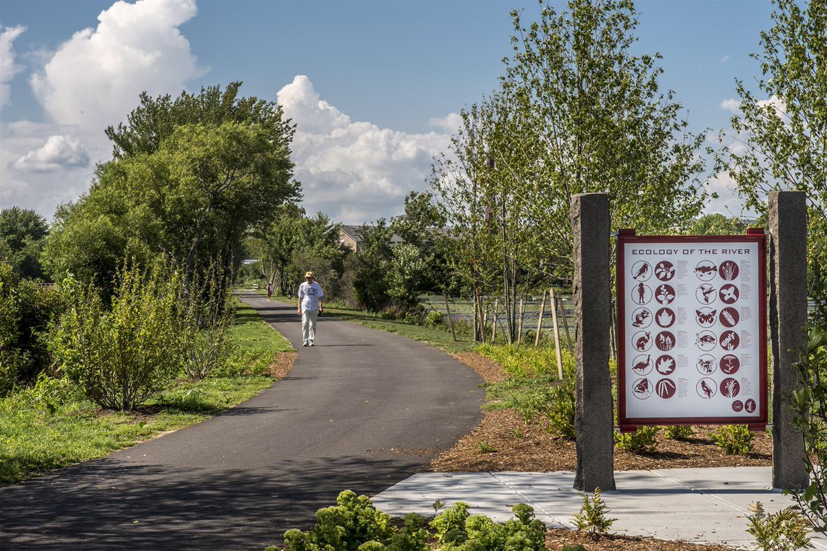 aleeced's tweet photo. Beautiful day to be outdoors! Check out @Stantec &amp; @BrownRichardson designed: Quequechan River #railtrail in #fallriver! #masstrails https://t.co/ggdkTg3hcs