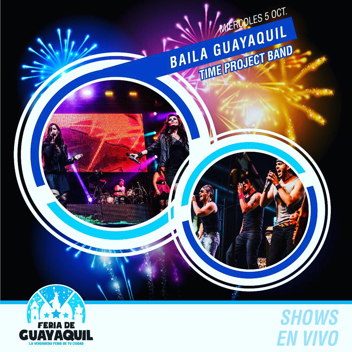 La cita es hoy 8pm en el Centro de Convenciones en la Feria de #Guayaquil Tenemos un show especial por nuestra hermosa ciudad! #concierto