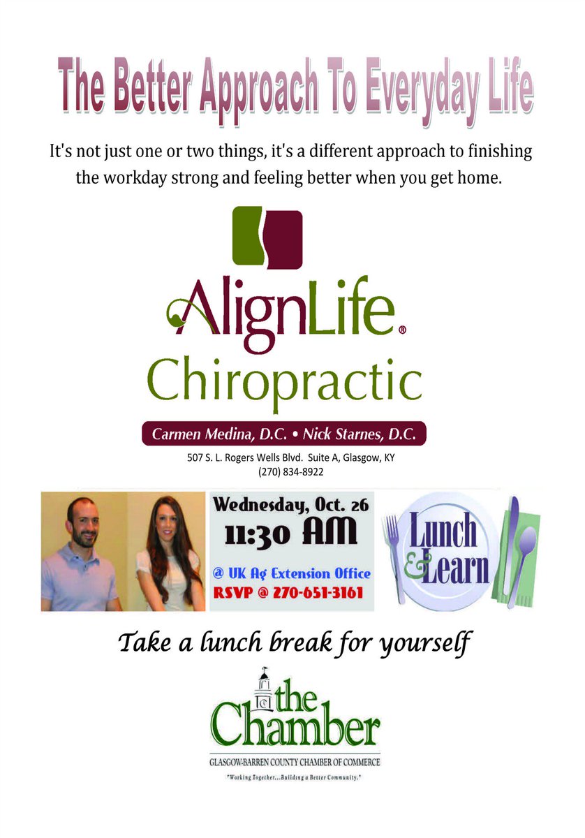 Join us for our next Lunch &amp; Learn with Dr. Carmen Medina &amp; Dr. Nick Starnes, "The Better Approach to Everyday Life".