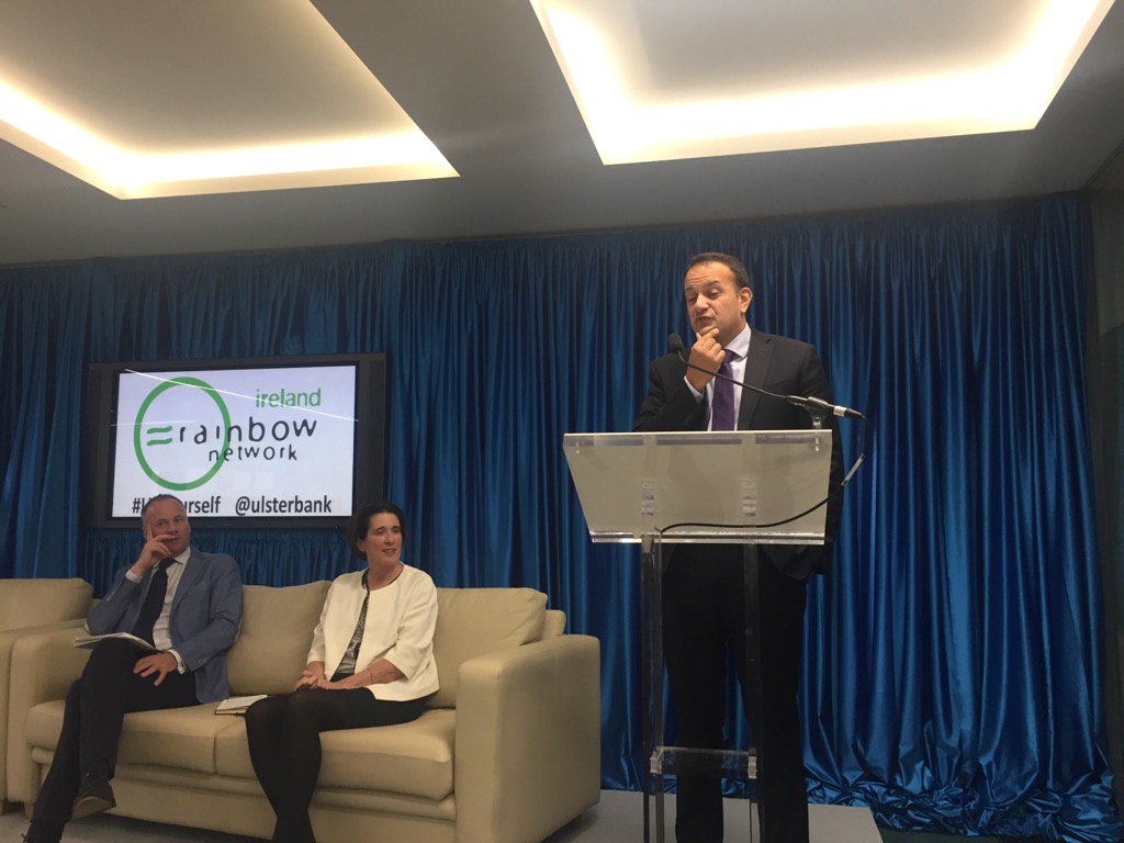 EddieMCullen's tweet photo. Minister Varadkar joins us to relaunch the Rainbow network #UBYourself @Ulsterbank https://t.co/gpQmzocFpj
