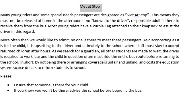 triboardbus's tweet photo. Met at Stop means: Be there for your child! #purpleTag https://t.co/JwkSwkZbRD