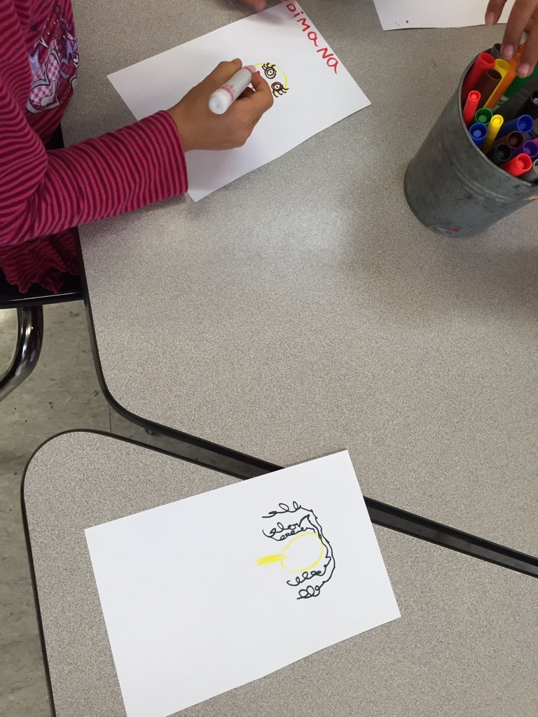 Megan_ACK's tweet photo. Brainstorming ideas for our pen pal letter and drawing pictures to send! Can't wait to send our first letter this weekπ @HarveyFound https://t.co/JvQKUcb7Qf