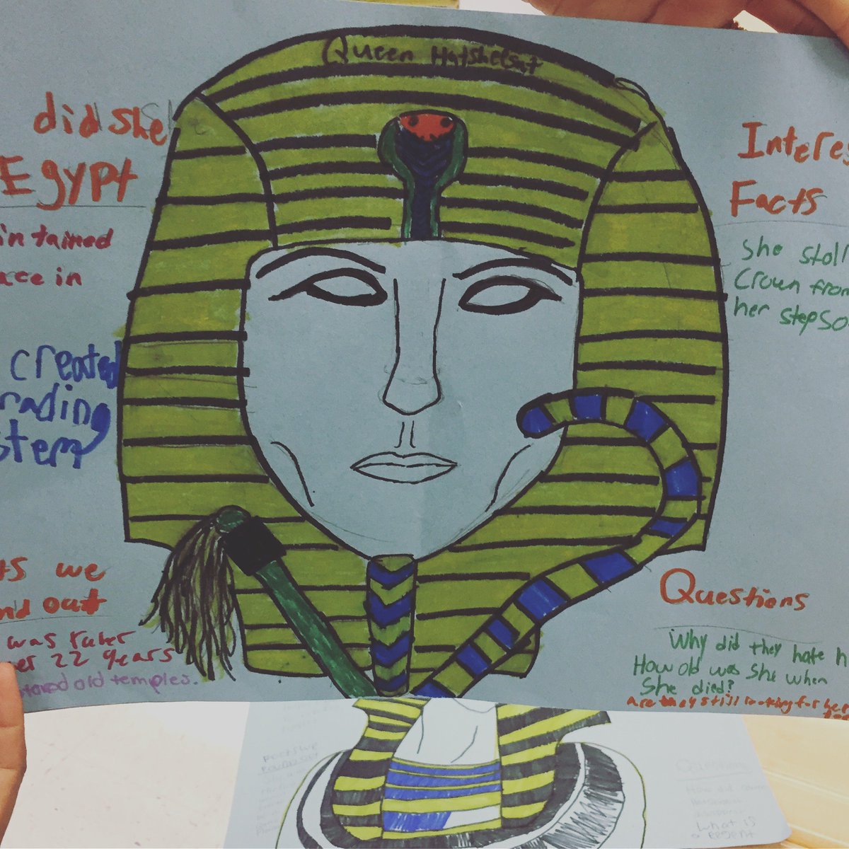RBCS sixth-graders are studying Ancient Egypt and creating posters about Queen Hatshepsut.