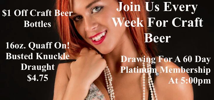 Craft Beer Wednesday! Craft beers all $1 off on Wednesdays! #VIP Platinum card giveaway at 5pm. 10 minutes from downtown.