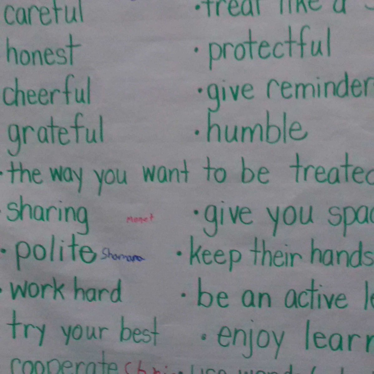 CC Spaulding's 3rd grade class social contract......