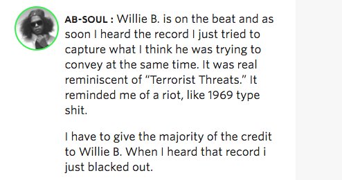 RGProducers's tweet image. Another proof of how important a producer is, s/o to Ab-Soul, Da$h and Willie B for "Huey Knew".

genius.com/Ab-soul-huey-k…