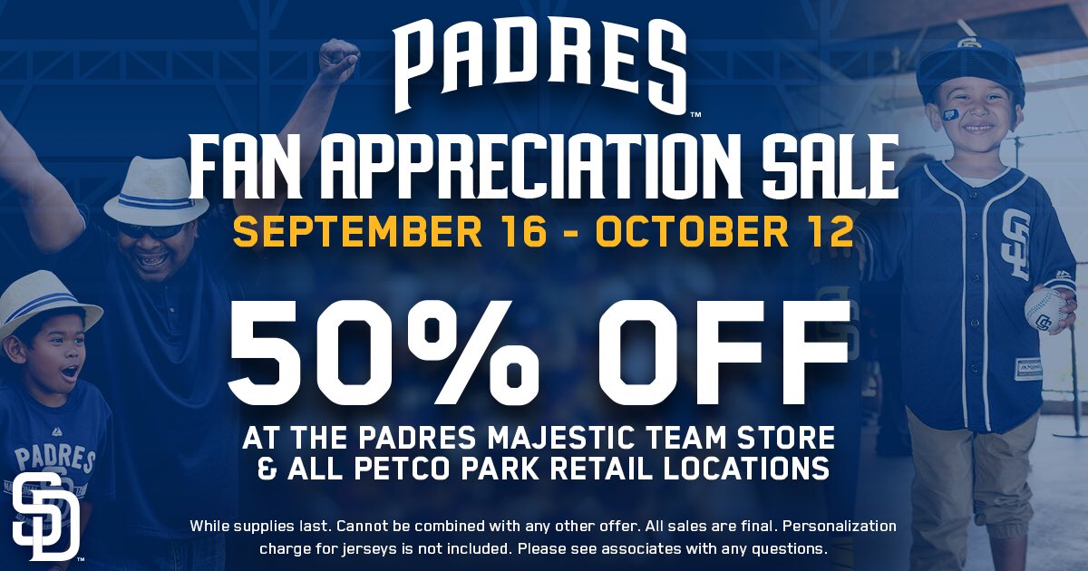 padres store 50 off