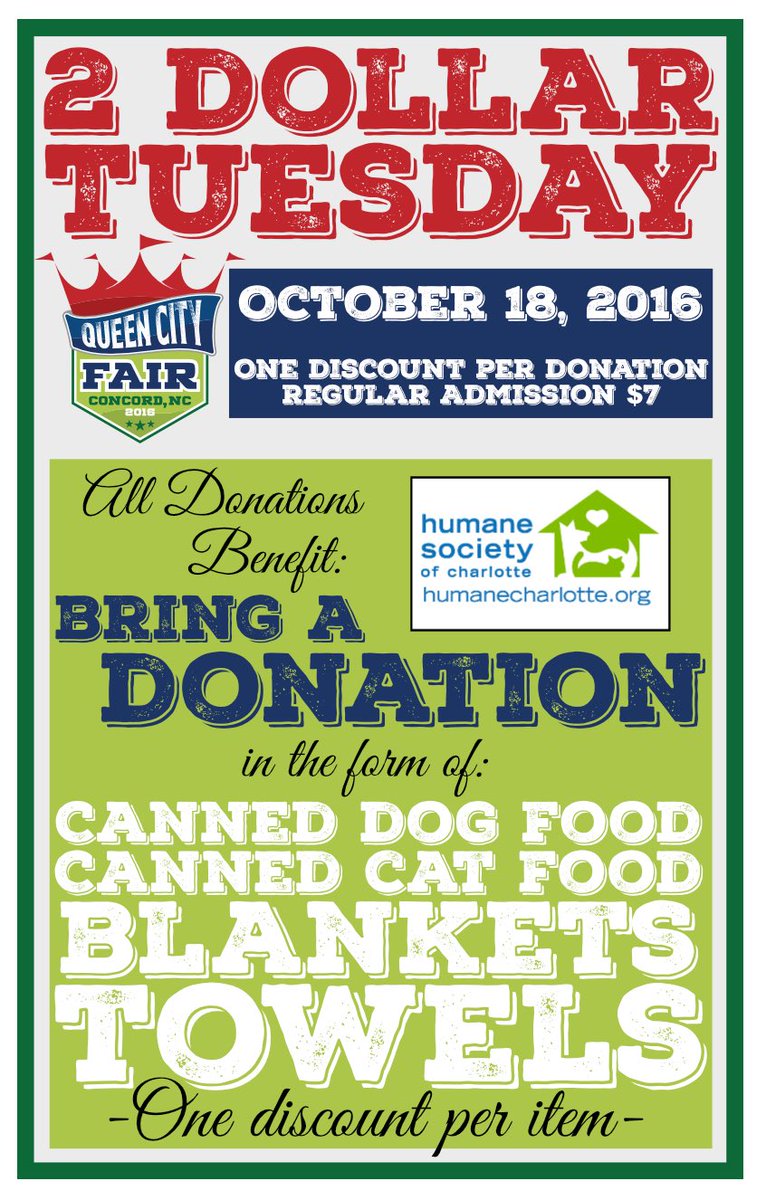 QueenCityFairNC's tweet photo. #2DollarTuesday #charity #queencityfair #qcf16 #charlotte #hsoc https://t.co/GN2ARRFNSK