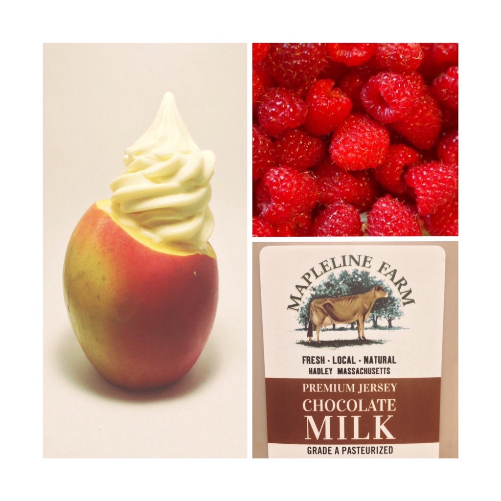 Flavor change. Now serving Mango, Raspberry, and Chocolate made w/Mapleline Farm's famous chocolate milk! #GoBerry