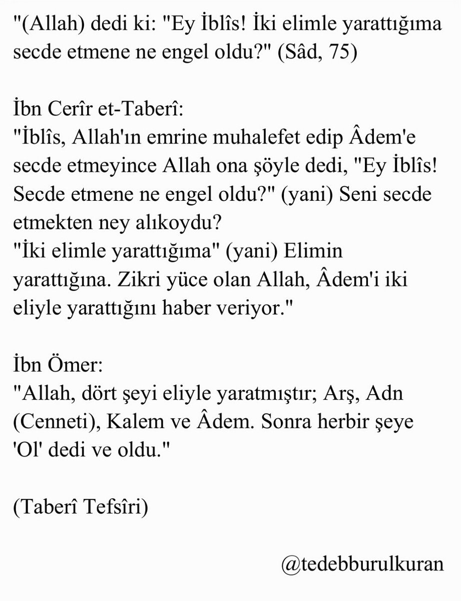 Selefin Tefsîri (@tedebburulkuran) on Twitter photo 