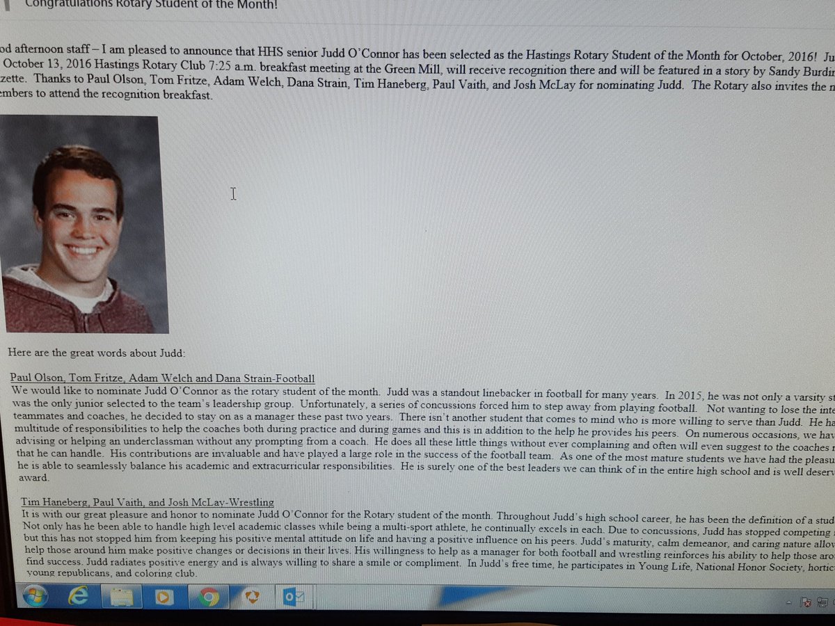 HHSRaiderProud's tweet image. Congrats to the Rotary student of the month! He always represents Hastings well. #highcharacter #hhsproud