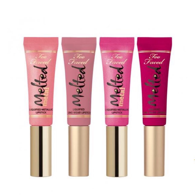 themaddiebruce's tweet photo. 💗GIVEAWAY💗 Win this set of mini Too Faced Melted Metal Lipsticks! RT + FOLLOW ME TO WIN!!! Ends in 48 hours! https://t.co/9zRTKimS5h