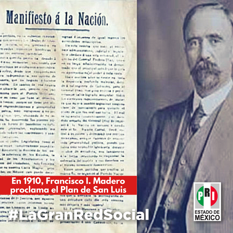 rosewal77's tweet photo. Es dado a conocer por Francisco I Madero el Plan de San Luis, mediante el cual se declaraba ilegal la elección presidencial de 1910. https://t.co/Crf4yC3W7V