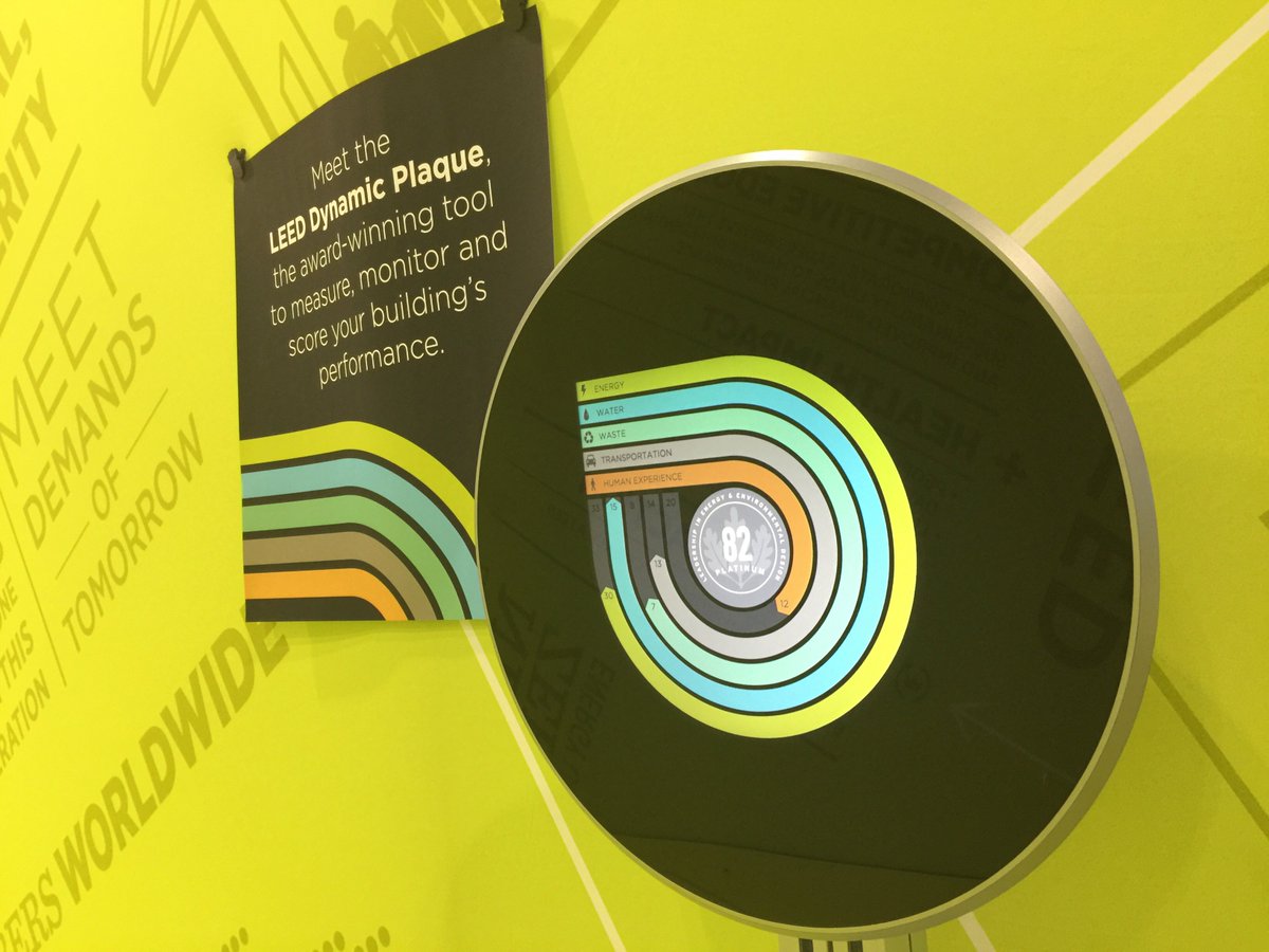3LotusCo's tweet image. The future is already here, please take a look at the #LEEDDynamicPlaque at #GREENBUILD16 great for #LEED #OM
